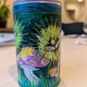 Colorful Mushroom Art Tin